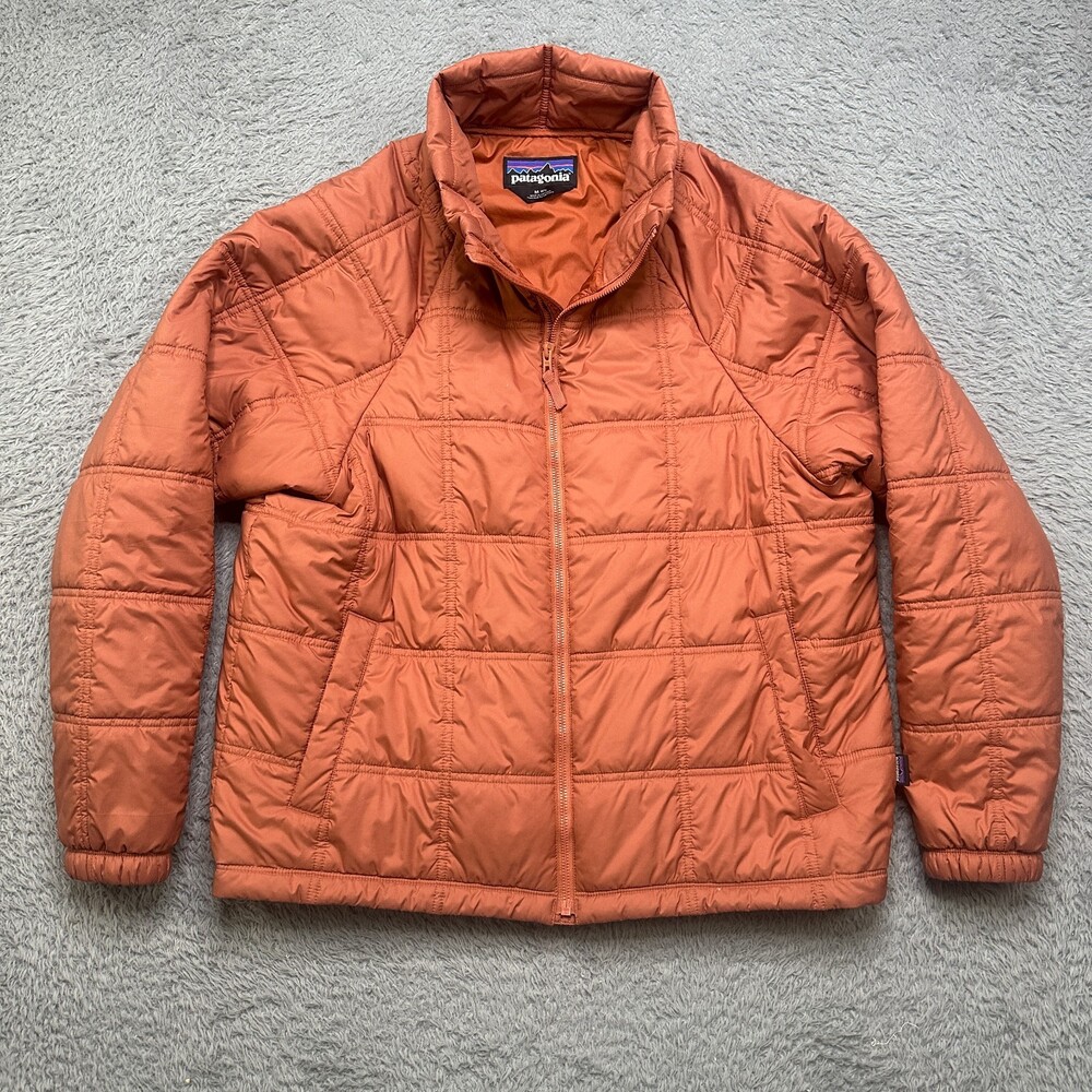 Patagonia Puffy Jacket Womens M Orange Full Zip Insulated Lost Canyon